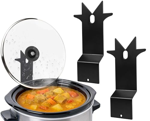 Slow Cooker Pot Lid Holder - Qiang Ni 2-Pack Condensation Catcher - Steam Drips Back, Cleanup Cut Half - for Meal-Prep Housewives Small Kitchens