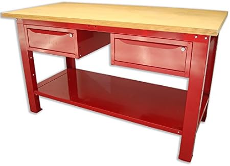 Banco da lavoro da 1,5 mt. con piano in legno + 2...