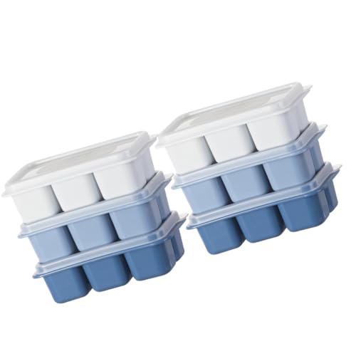 Molde para cubitos de hielo con tapa 6 cavidades 12.5x7.2x3.8 cm miniatura 1