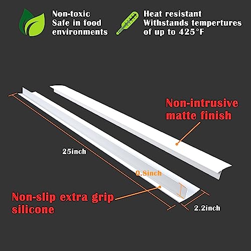 Silicone-Stove-Counter-Gap-Cover-Kitchen-Counter-Gap-Filler-by-Kindga-25-Long-Gap-Filler-Sealing-Spills-Between-Kitchen-Appliances-Washing-Machine-and-Stovetop-Set-of-2-White