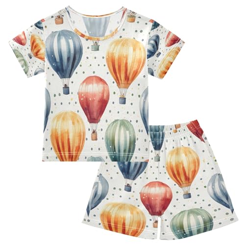 senya Hot Air Balloon Dot Summer Pajamas Set Short Cotton Sleepwear 2 Piece