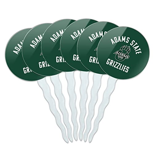 Adams State University Grizzlies Logo Cupcake Picks Toppers Decoration Set of 6