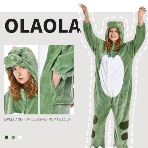 OLAOLA Adult Onesie, Dinosaur Halloween Costume, Animal One-Piece Pajamas - image 6