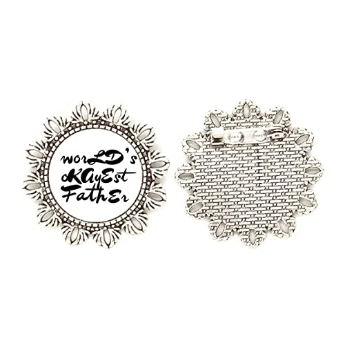 Broche de plata flor del mundo un regalo emotivo para celebrar el orgullo de papá