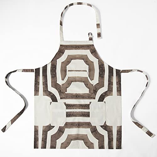 Image of HPD Half Price Drapes Aprons for Men Women with Large Pockets Adjustable Unisex PRTW-D23-AP Mecca Printed Cotton, 27 X 34 Inch, Mecca Brown