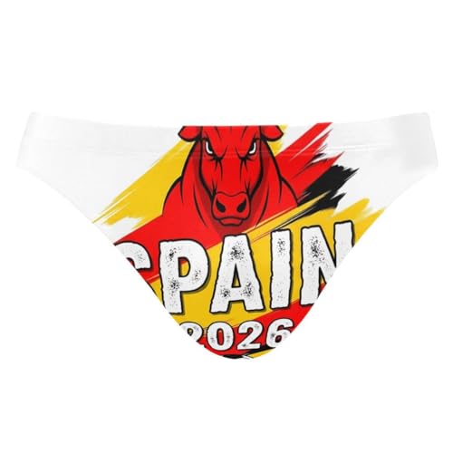 FULUHUAPIN Men's Sexy Bikini Football 2026year Spain Bull Swimsuit Swimwear Quick Dry Print Briefs L A23012755