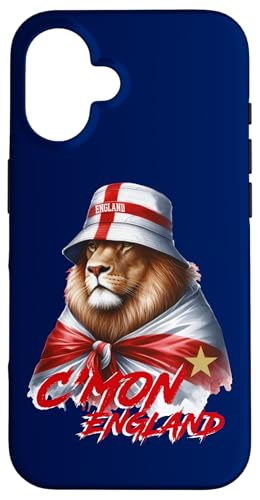 ¡Vamos, león, eurofútbol Envuelto en la Bandera de Inglaterra! Carcasa para iPhone 16