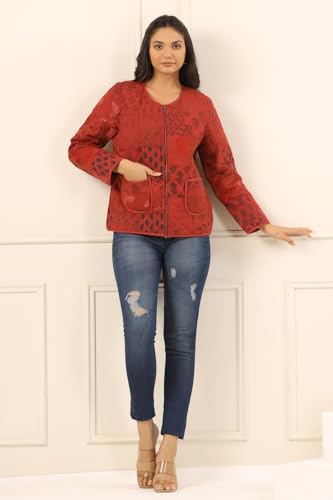 Image of SAY Women's Cotton Regular Fit Quilted Jacket For Winter Wear