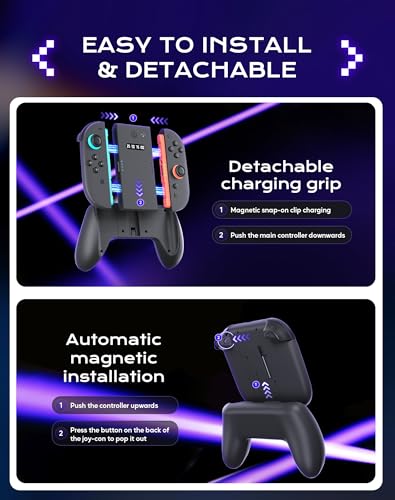 Soporte de carga magnético Switch 2 premium desmontable para JoyCon 2025 5