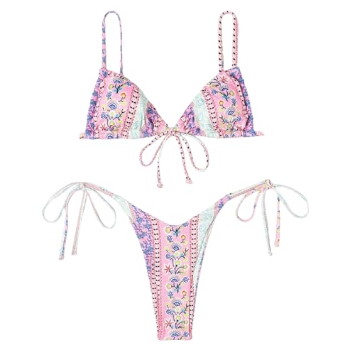 Bikini sexy galbant qui résout le manque de volume avec son haut push up bleu clair