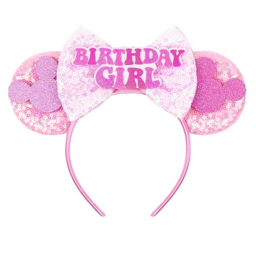 Mouse Ears Headband Birthday -Themed Party Ears for Women (Birthday Color)