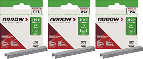 Agrafes 14 Arrow Fastener 214 JT21 pour agrafeuse manuelle et tapisserie