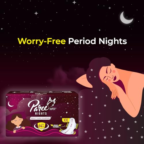 Paree Super Nights Sanitary Pads for Women (Trifold) |XXL-30 Pads|Double Feathers|Quick Absorption|Disposable Covers|Wide Coverage|Leakage... - Image 7