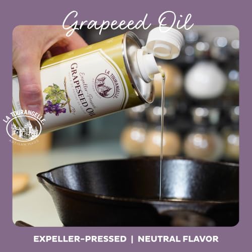 Image of La Tourangelle Expeller-Pressed Grapeseed Oil for Cooking, Skin, 16.9 Fl Oz (Pack of 12)
