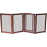 Giantex 36'' Configurable Folding Free Standing Panel Wood Pet Dog Safety Fence w/Gate (88'' W)