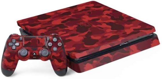 Skinit Decal Gaming Skin Compatible with PS4 Slim Bundle - Shark Teeth Grey Street Camo Design