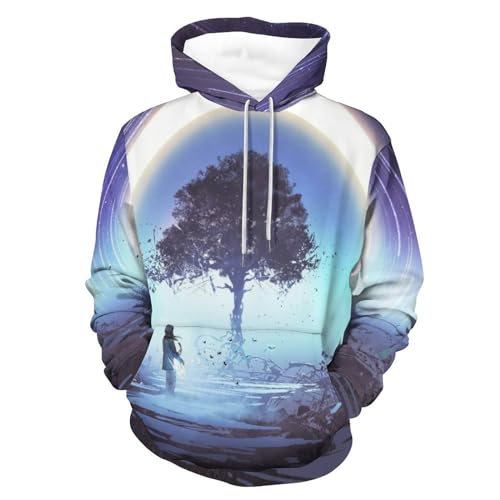 Hoody Sweatshirt Nébuleuse UMENG Pull Capuche Anti-Froid Coupe Ajustée pour Homme Femme Taille S