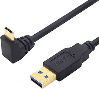 KKM-ラブショーUSB Type C 3.2方向変換 ケーブル, 0.25m 0.5m 1.0m 1.5m 1.8mUSB-A オスto USB-C オス 90度 L字型角度変換 ケーブル高耐久 超急速充電 56Kレジスタ実装 新しいMacBook/Nintendo Switch/Type-C機器対応 (上下L1.0m)