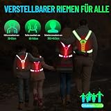 ICOCOPRO LED Warnweste Fahrrad Reflektorweste丨Laufweste Leuchtweste für Damen Herren Kinder丨USB Aufladbar Reflektierende Weste丨Lauflicht Joggen Reflektoren丨Sicherheitsweste