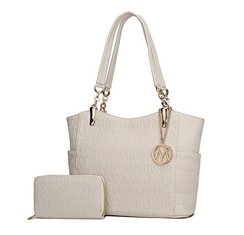 Image of MKF Shoulder Bag for Women & Wallet Purse Set: PU Leather Tote Handbag - Top-Handle Stylish Satchel Pocketbook