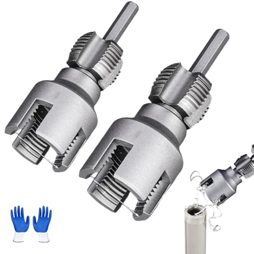 Integrated Internal & External Pipe Threading Tool, 2 in 1 - Filettatrice per tubi dell'acqua interni ed esterni, set di attrezzi filettati per tubi in PVC (1/2'' + 3/4'')