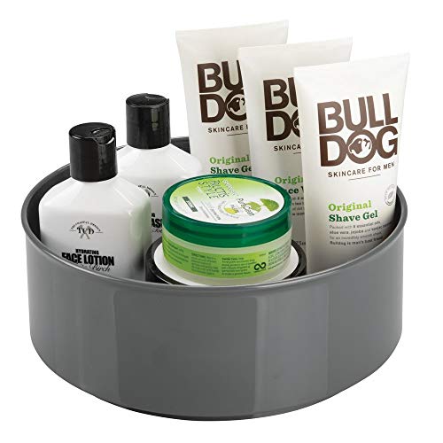 mDesign Plastic Spinning Lazy Susan Round Turntable Storage Tray - Rotating Organizer
