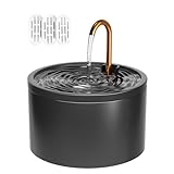 DOOOB Ceramic Cat Water Fountain, 2.1L/71oz Ceramic Cat Fountain, Automatic Ceramic Water Fountain for Cats, Pet Water Fountain with Ultra-Quiet Pump and 3 Filters & 3 Sponges (Black)