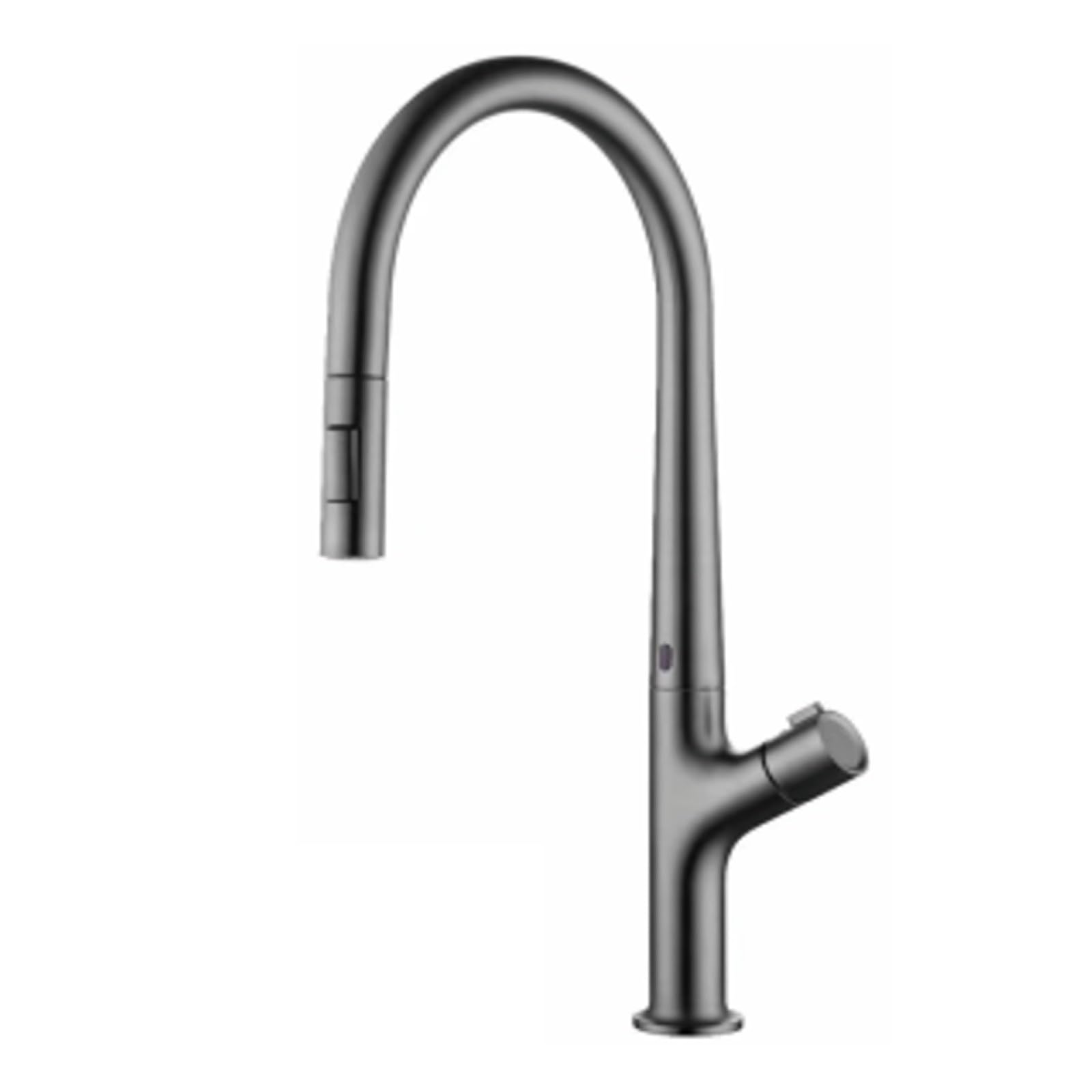 Robinet de cuisine gris brossé avec douchette pour évier moderne