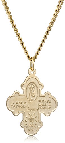 Amazon Essentials Men's 14k Gold-Filled 4-Way Medal Pendant Necklace with Gold-Plated Stainless Steel Chain, 24" - image 2