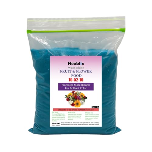 Neoblix High Phosphorus Flower Enhancer Food 100% Water Soluble NPK 10-52-10 Fertilizer For All Indoor & Outdoor Flowering Plants 1KG Best Bloom Booster for Fruit and Flowers Growth