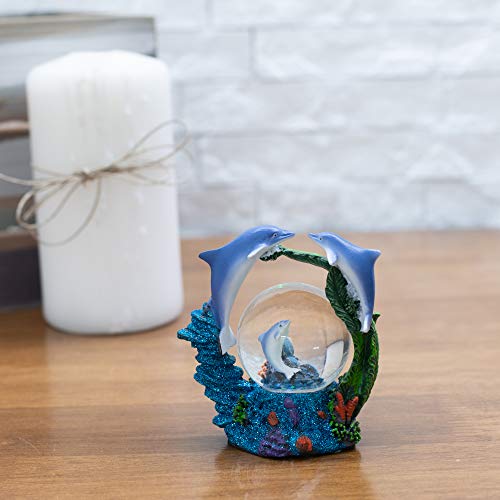 Swimming Dolphin Family Figurine 45Mm Glitter Snow Globe Decoration #TOP1