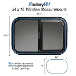 ToughGrade Horizontal Sliding Black RV Window 24" X 15" X 1 1/2" Includes Mounting Ring and Screen - Image 2