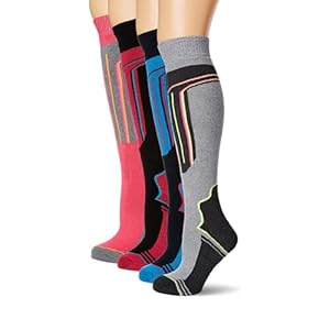 FM London Thermal Ski Socks Multipack Calcetines Altos, Multicolor (Assorted), Talla única (Pacco da 4) Unisex – Adulto