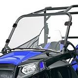 KEMIMOTO UTV Windshield Pre-installed Rubber Strips, Compatible with Polaris RZR 800 / RZR 570 / XP 900 2008-2020 UTV Front Full Windshield UV Resistance PC Clear Vsion Window