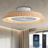 ventilateur plafonnier led 【Climat ambiant silencieux & haute efficacité】 Ce plafonnier avec ventilateur a été conçu pour un silence de fonctionnement maximal et fonctionne à seulement ≤25dB, ce qui le rend idéal pour les chambres à coucher et autres zones sensibles au bruit. Profitez d'un environnement calme et tranquille, tandis que le ventilateur fournit efficacement de l'air frais.