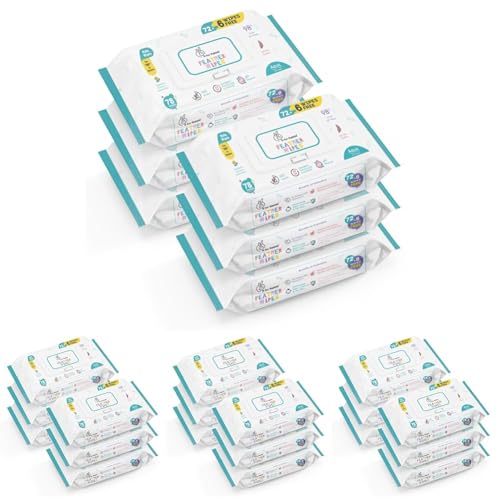 Image of R for Rabbit Feather 468 Baby Wet Wipes for new born Combo Pack of 24
