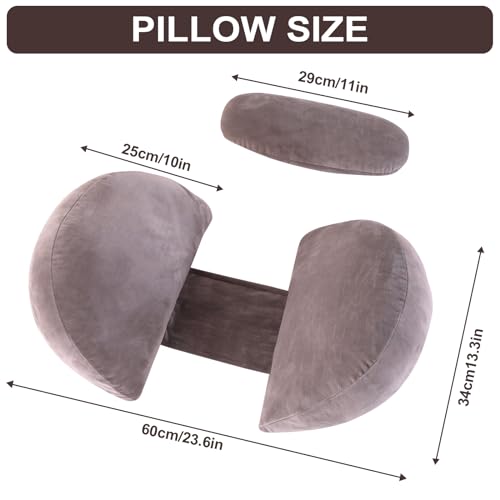 SHANNA-Almohada-Embarazada-Dormir-Sleep-Confort-Almohada-2024-Nuevo-Almohada-de-Lactancia-Corporal-Almohada-Apoyo-y-Cuerpo-Completo-para-Eembarazo-con-Funda-de-Extraible-Lavables-Gris-Oscuro