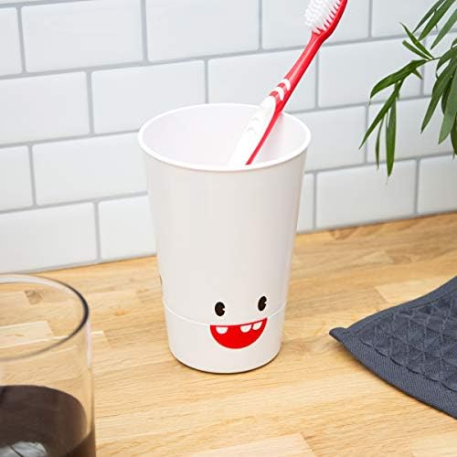 Suck UK Holder Caddy for Kids Toothbrushes | Bathroom Accessories | 2 Minute Timers for Children, White, one Size