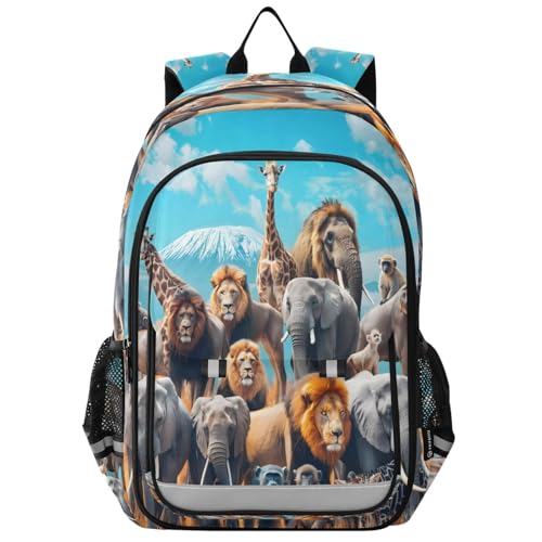 Group Of Many African Animals Backpack for Boys Girls Students Bookbag School Daypack