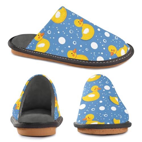 senya Rubber Duckies with Bubbles Fuzzy Slippers Soft Home Bedroom Slippers for Women Men House Shoes4
