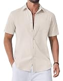 Para cualquier ocasión: Esta camisa casual de hombre es perfecta para cualquier momento: día a día, street style, vacaciones de playa, yoga, reuniones de negocios relajadas, fiestas o citas. Esta camisa de verano para hombre siempre sorprende. El transpirable material de algodón la convierte en la primera opción para la primavera y el verano