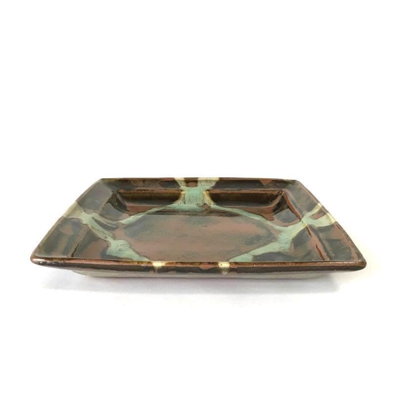 3323 益子 古作 作者不明 柿釉大皿 流掛 民藝 検 濱田庄司