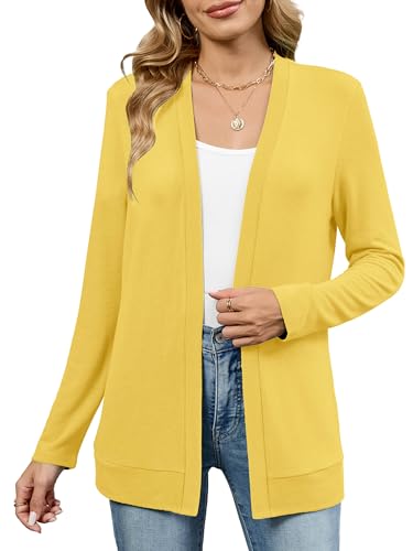 Image of Heymoments Lightweight Open Front Cardigan Sweater for Women Long Sleeve Causal Bolero Button Down Soft Outwear Tops