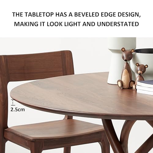 Wood-Dining-Room-Table-Round-Pedestal-Side-Accent-Table-Vintage-Kitchen-Table-Mid-Century-Modern-Farmhouse-Table-with-Solid-Wood-Leg-for-Small-Space-Walnut-wood-4724-L4724-W2953-H Wood Dining Room Table Round Pedestal Side Accent Table Vintage Kitchen Table Mid Century Modern Farmhouse Table with Solid Wood Leg for Small Space Walnut wood 4724 L4724 W2953 H