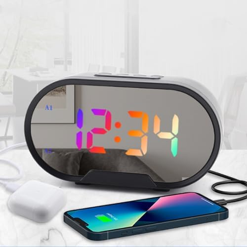 Sveglia Digitale Con Display LED A Specchio | Ora, Data, Temperatura | Alimentazione USB O Batterie - Foto 10