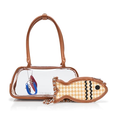 Steve Madden Goldee Shoulder Bag, Clear/Cognac