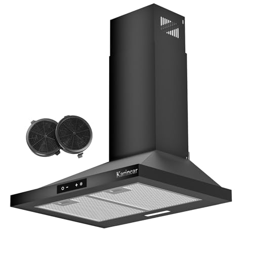 Karinear Dunstabzugshaube 60 cm, A++ Abzugshaube Umluft & Abluft, 380 m³/h Wandhaube mit Touch-Bedienung und LED-Beleuchtung, 3 Stufen, mit CBCF002X2 Aktivkohlefilter, Edelstahl Karinear Dunstabzugshaube 60 cm, A++ Abzugshaube Umluft & Abluft, 380 m³/h Wandhaube mit Touch-Bedienung und LED-Beleuchtung, 3 Stufen, mit CBCF002X2 Aktivkohlefilter, Edelstahl