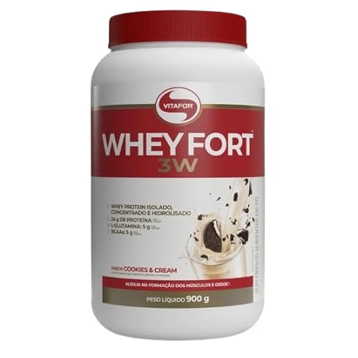 Kit 2X: Whey Fort 3W Cookies N Cream Vitafor 900g