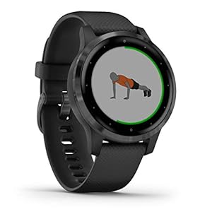 Garmin Vívoactive 4S, Kleinere GPS-smartwatch, beschikt over muziek, Body Energy Monitoring, geanimeerde trainingen, Pulse Ox-sensoren en meer, PVD Black/Slate (vernieuwd)