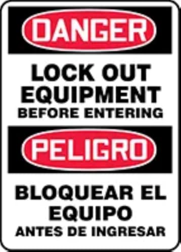 Panneau plastique bilingue AccuformNMC SBMLKT015VP Danger Lock Out 35,6x25,4